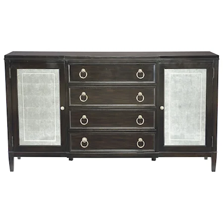 Sideboard with Silver Eglomise Mirrored Glass